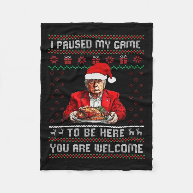 Jag pausade mitt spel för att vara här julklapp Pa Fleecefilt (Framsidan)