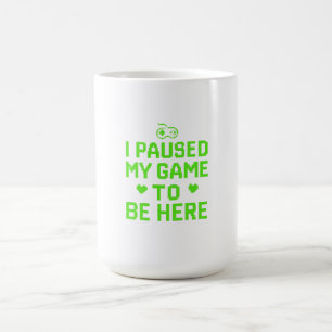 Jag pausade mitt spel Neon Pixel Art Kaffemugg
