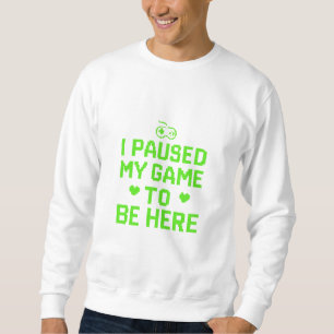 Jag pausade mitt spel Neon Pixel Art Lång Ärmad Tröja