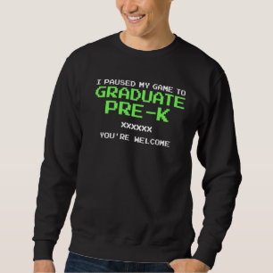 Jag pausade mitt spel till Student Gamer Studenten Lång Ärmad Tröja