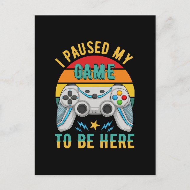 jag pausade mitt spel vykort (Framsida)