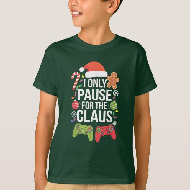 Jag pausar bara Claus Funny-videospelet Pajama T Shirt (Framsida)