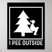 Jag Pee Exside Girl Sign Funny Camping Hiking Outd