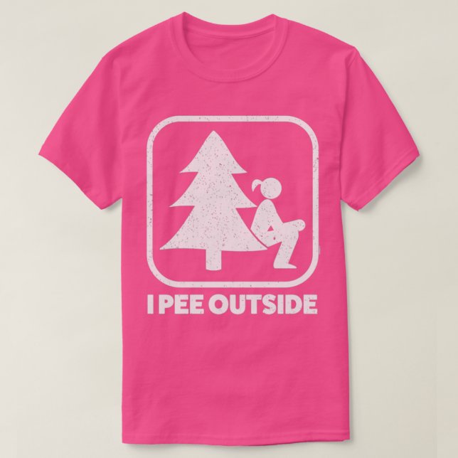 Jag Pee Exside Girl Sign Funny Camping Hiking Outd T Shirt (Design framsida)