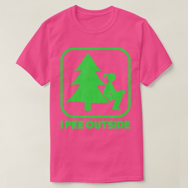 Jag Pee Exside Girl Sign Funny Camping Hiking Outd T Shirt (Design framsida)