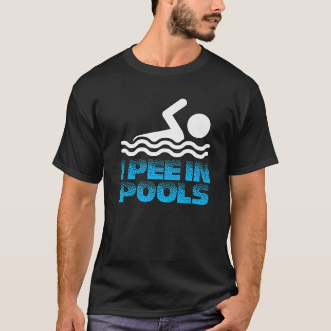 Jag Pee in Bassäng Funny Simma T Shirt (Framsida)
