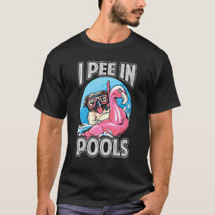 Jag Pee in Bassäng Hund Swimming Bassäng Jokes 1 T Shirt