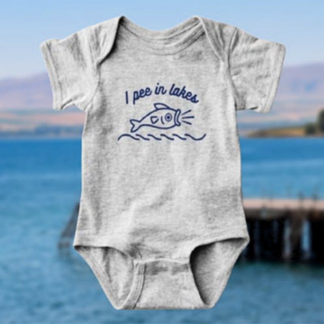 Jag Pee in Sjöar Funny Baby Bodykostym T Shirt (Skapare uppladdad)