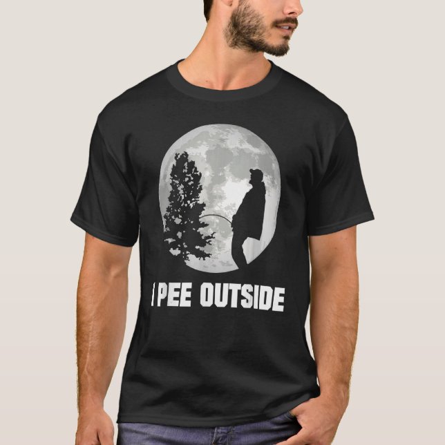 Jag Pee utanför I Kärlek Peeing Exside Funny Campi T Shirt (Framsida)