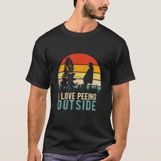 Jag Pee utanför I Kärlek Peeing Exside Funny Campi T Shirt (Framsida)