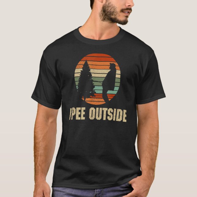 Jag Pee utanför I Kärlek Peeing Exside Funny Campi T Shirt (Framsida)