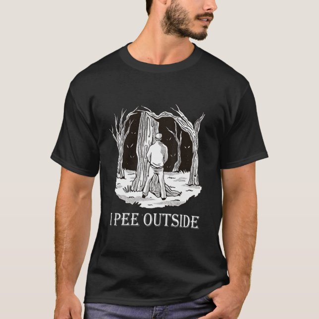 Jag Pee utanför I kärlek peeing utanför Camping Cl T Shirt (Framsida)