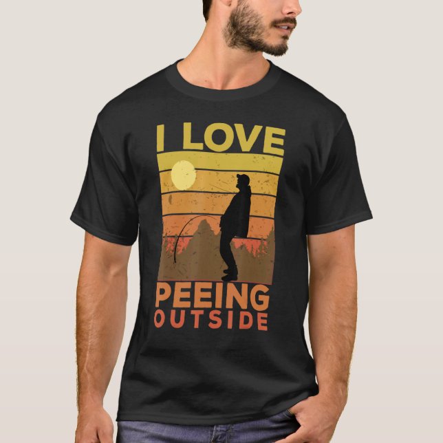 Jag Pee utomhus Camping T Shirt (Framsida)