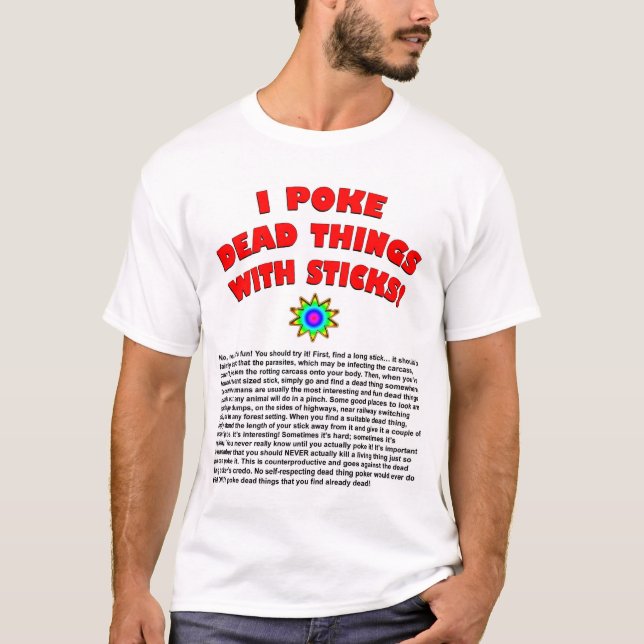 Jag petar dödsaker med Sticks. T-shirt (Framsida)