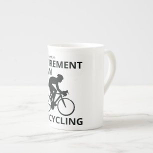 Jag planerar att cykla när jag går i pension benporslin mugg