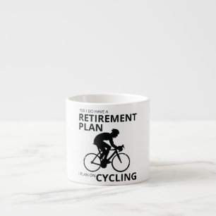 Jag planerar att cykla när jag går i pension espressomugg