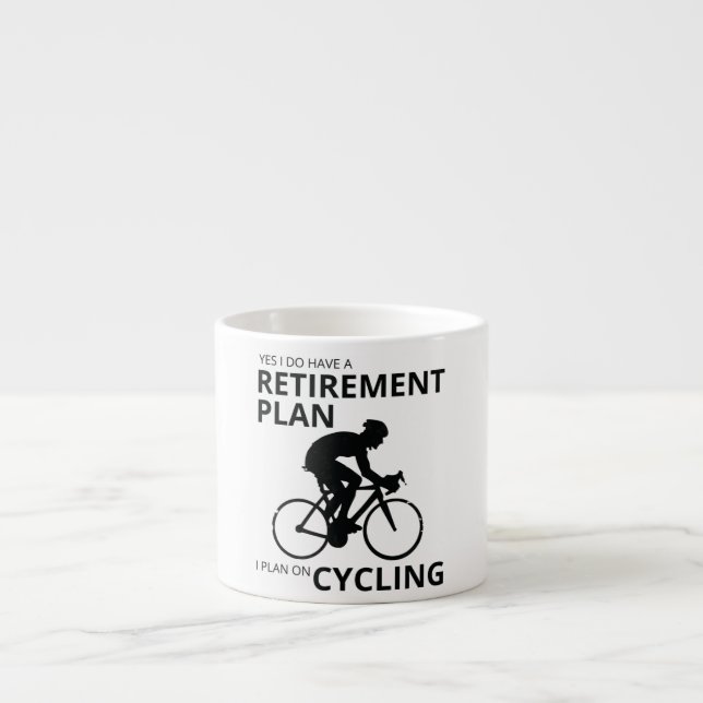 Jag planerar att cykla när jag går i pension espressomugg (Framsidan)