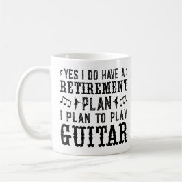Jag planerar att spela gitarr pensionsplan Roligt  Kaffemugg