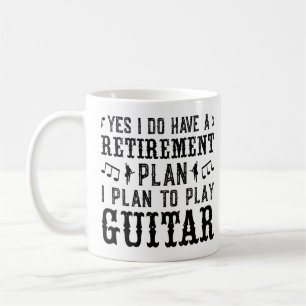 Jag planerar att spela gitarr pensionsplan Roligt Kaffemugg
