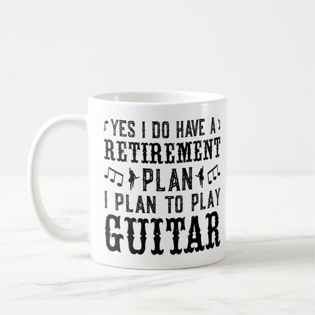 Jag planerar att spela gitarr pensionsplan Roligt  Kaffemugg (Vänster)
