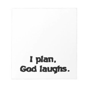 Jag planerar gud Laughny Recovery Andlig-citatet Anteckningsblock