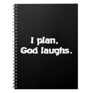 Jag planerar gud Laughny Recovery Andlig-citatet Anteckningsbok Med Spiral