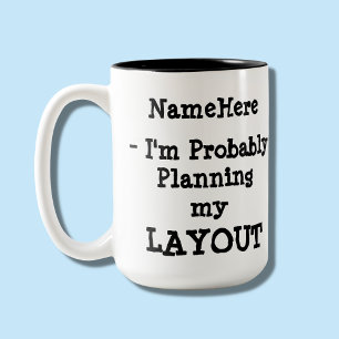 Jag planerar nog min layout - lägg till ditt namn Två-Tonad mugg