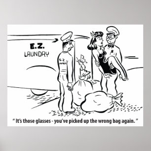 Jag plockade upp en felaktig bag, Tvätt-joke, Vint Poster