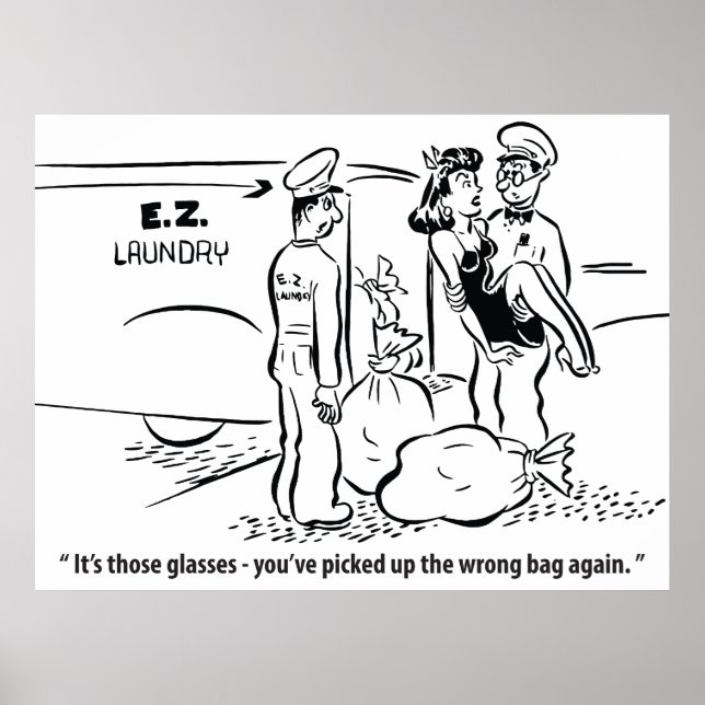 Jag plockade upp en felaktig bag, Tvätt-joke, Vint Poster (Framsidan)