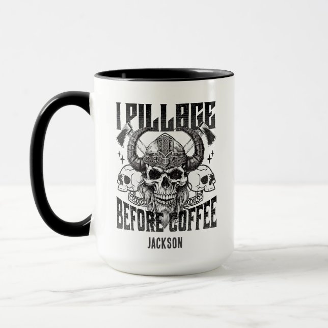Jag Plundrar Innan Kaffe Mugg (Vänster)