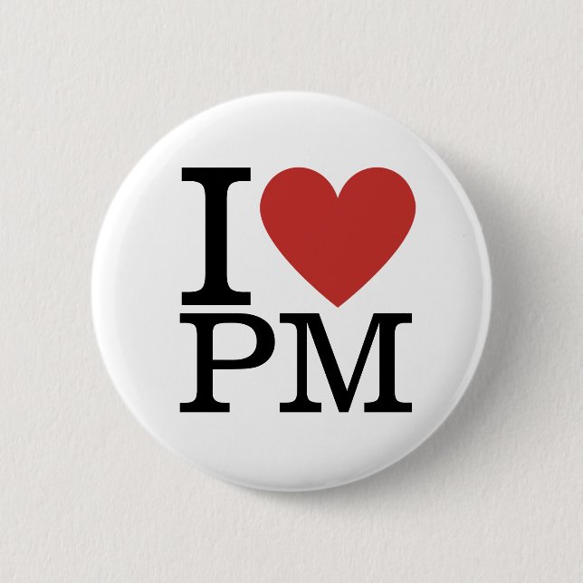 Jag ❤️ PM Projektledning för anställd CUSTOM Pin Knapp (Framsida)