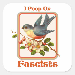Jag pockar på fascister fyrkantigt klistermärke