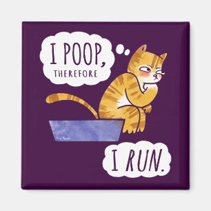Jag Poop, alltså Springa Funny Cat Magnet