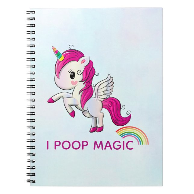 Jag Poop Magic Funny Unicorn Say Anteckningsbok (Framsidan)