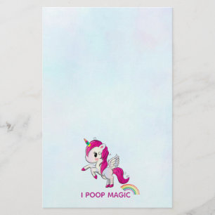 Jag Poop Magic Funny Unicorn Say Brevpapper