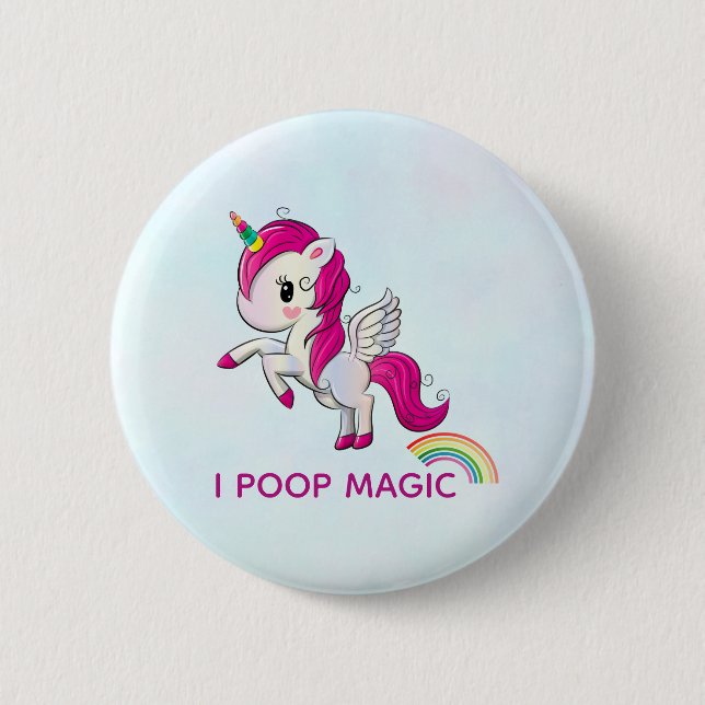 Jag Poop Magic Funny Unicorn Say Knapp (Framsida)