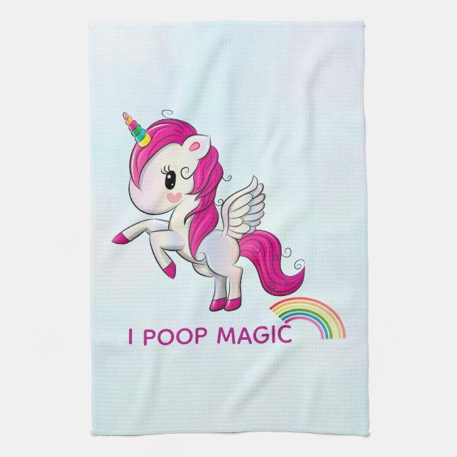 Jag Poop Magic Funny Unicorn Say Kökshandduk (Vertikal)