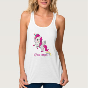 Jag Poop Magic Funny Unicorn Say Linne Med Racerback