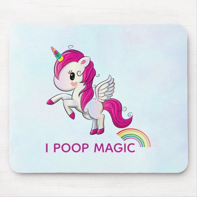 Jag Poop Magic Funny Unicorn Say Musmatta (Framsidan)