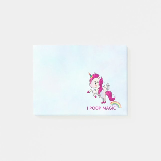 Jag Poop Magic Funny Unicorn Say Post-it Block (Framsida)