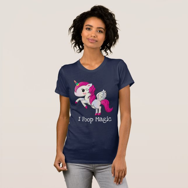 Jag Poop Magic Funny Unicorn Say T Shirt (Hel framsida)