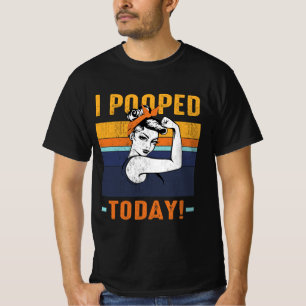 Jag poopade i dag Retro Rosie Funny Humor Strong W T Shirt