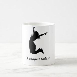 Jag pooped i dag! Den roliga muggkvinnan "pooped Kaffemugg