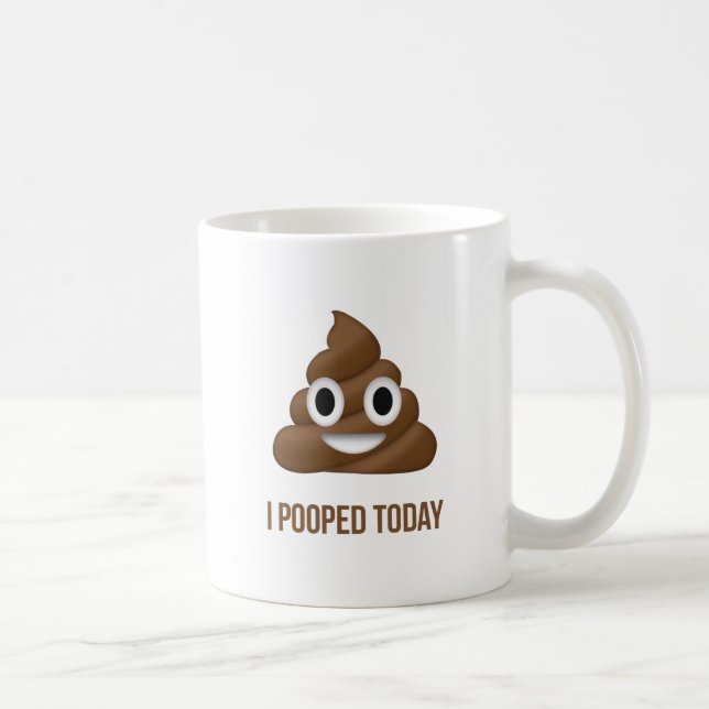 Jag Pooped rolig Emoticondubbla sid i dag Kaffemugg (Höger)