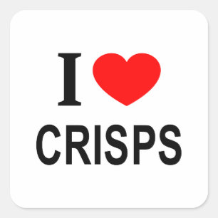 Jag ❤️ POTATISCHIPS JAG ÄLSKAR POTATISCHIPS JAG HJ Fyrkantigt Klistermärke