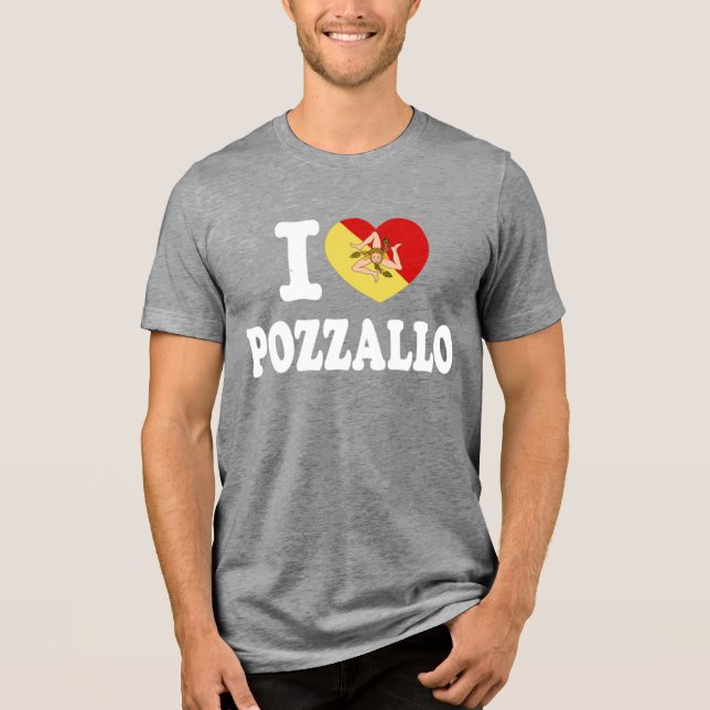Jag ❤️ Pozzallo T-Shirt Tri-Blend Shirt (Framsida)