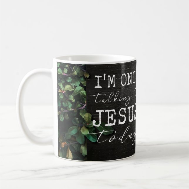 Jag pratar bara med Jesus i Roligt Blommigt Kaffemugg (Vänster)