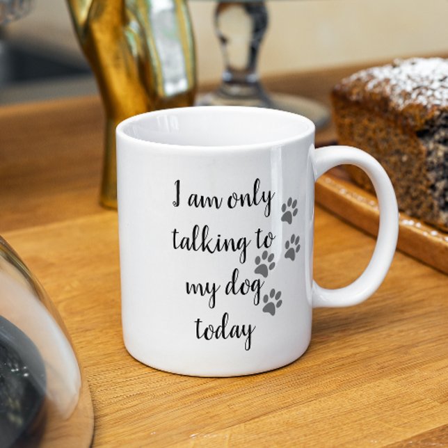 Jag pratar bara med min Hund i Djurälskare Tass Kaffemugg (Skapare uppladdad)
