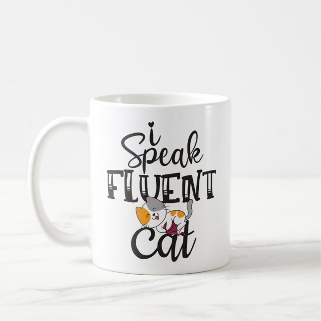 Jag pratar flytande katt humör underbar kattunge kaffemugg (Vänster)