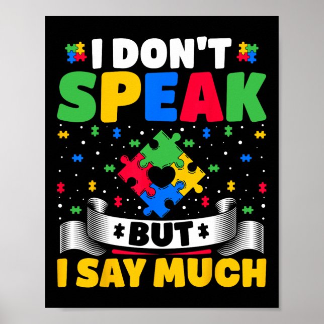 Jag pratar inte men jag säger mycket - Autistisk A Poster (Framsidan)